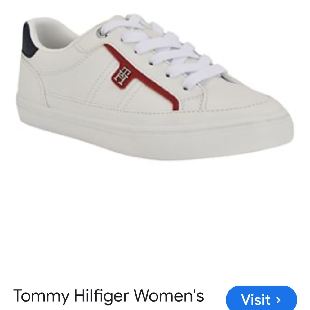 Tommy Hilfiger Women's Lencet White and Red Sneakers